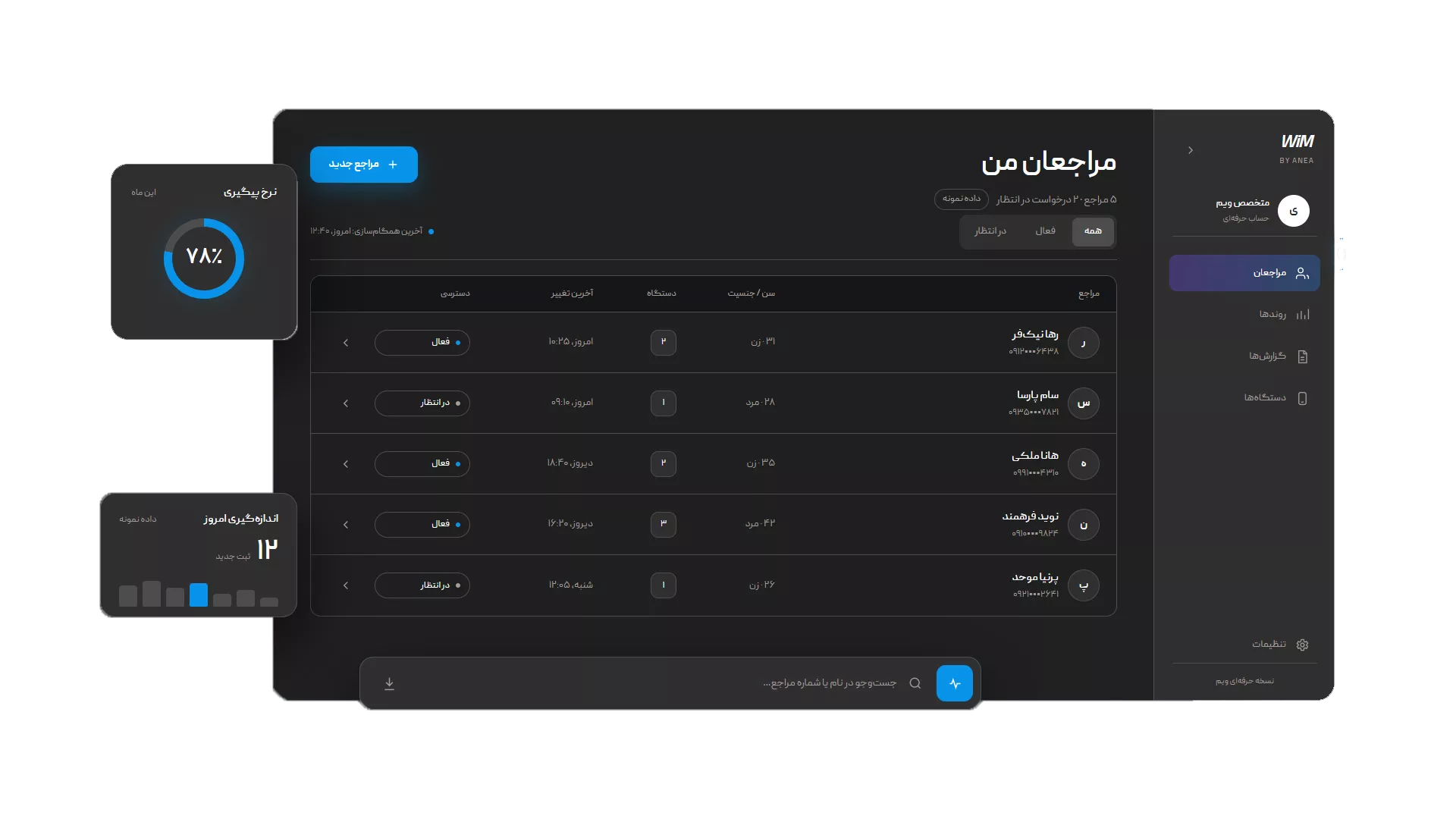 صفحه مراجعان